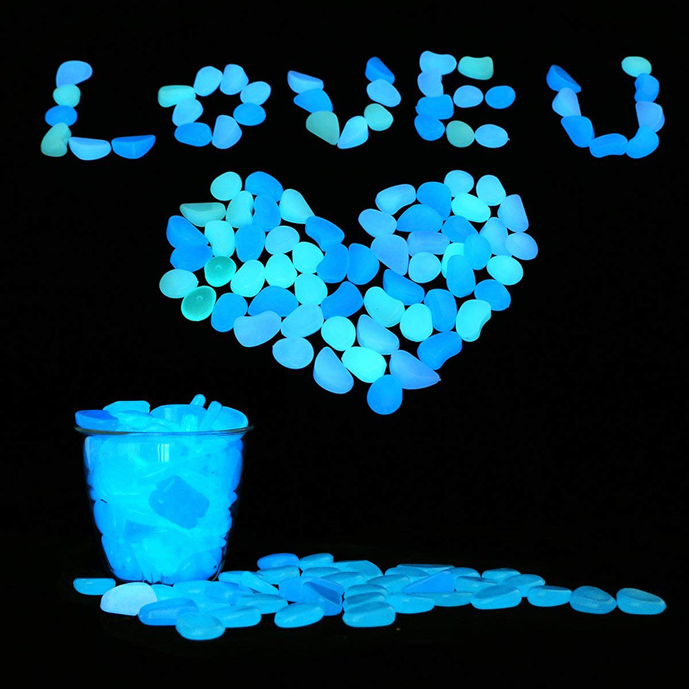 Glow In The Dark Garden Pebbles, Decorative Luminous Stones, DIY Fairy Garden Rocks, Yard and Walkway Decor