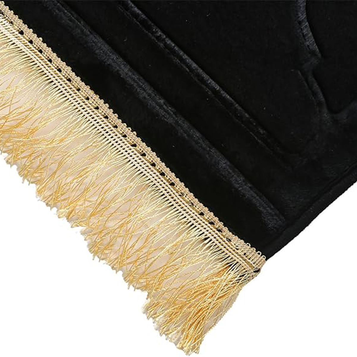 Flannel Plush Prayer Mat, Thickened Irregular Mat with Tassel, Soft Printed Prayer Rug