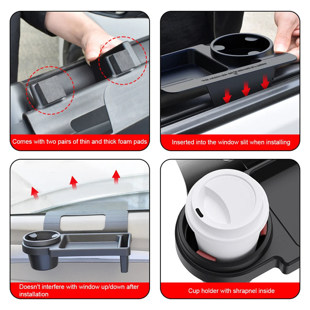 Phone Holder Cup Stand Car Door Tray Hanging Storage Barrel Auto Organizer With Pocket Rack 2