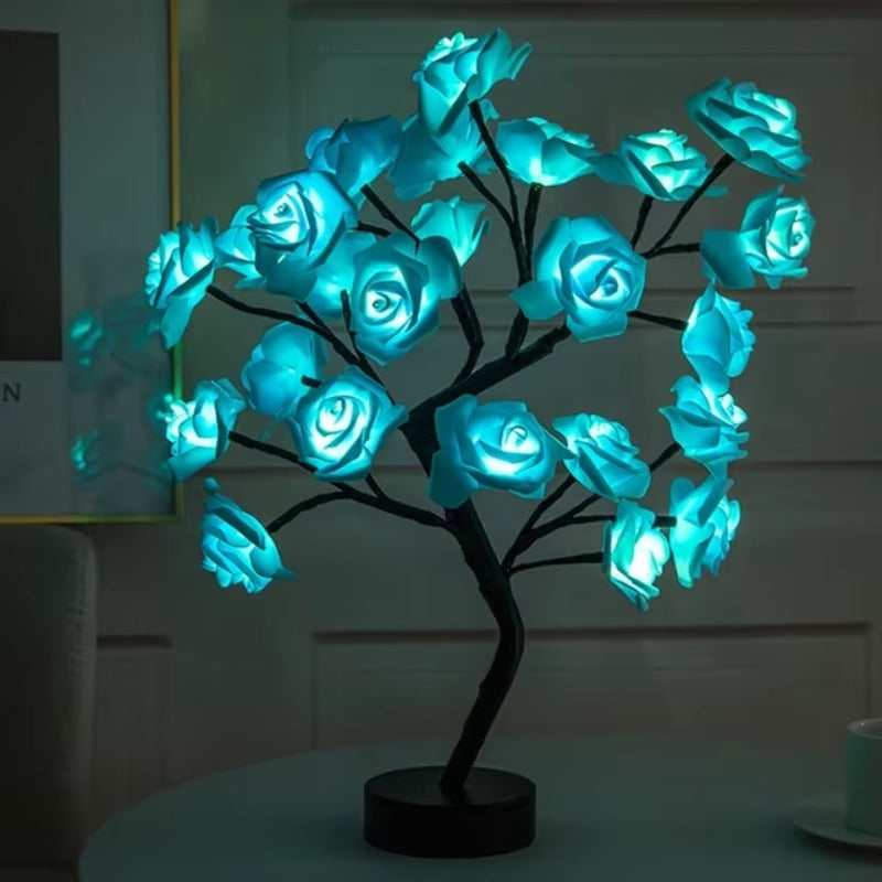 Rose Flower Tree LED Table Lamp, USB Night Lights, Home Decoration, Bedroom Decor, Xmas Christmas Wedding Parties