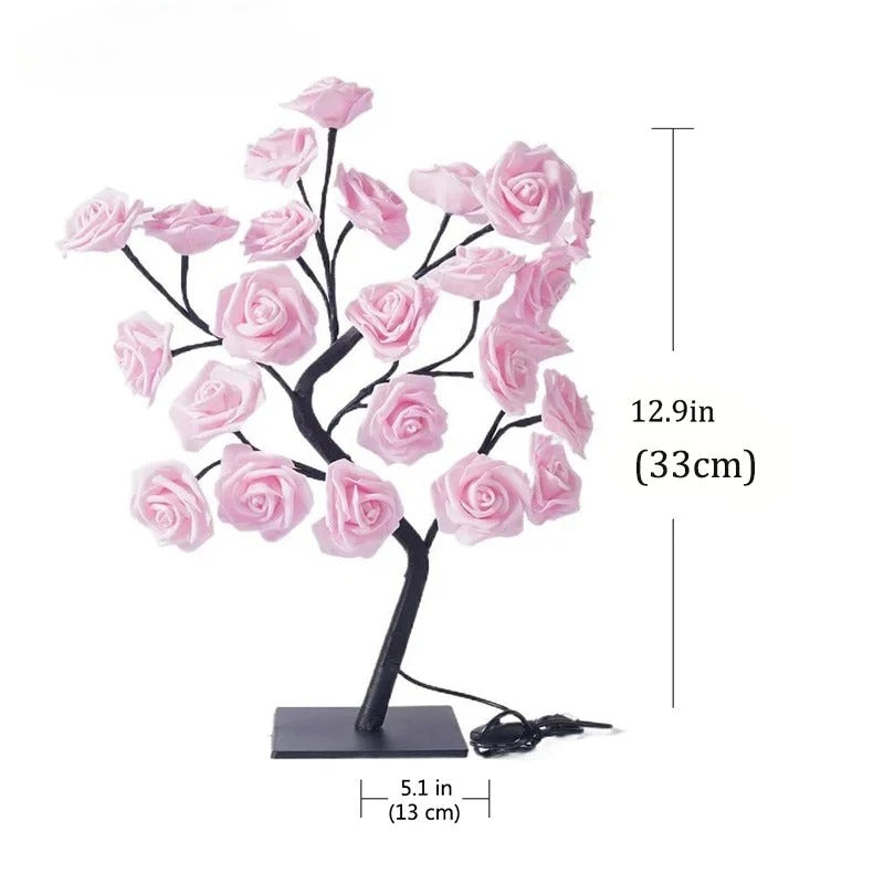 Rose Flower Tree LED Table Lamp USB Night Lights Home Decoration Bedroom Decor Xmas Christmas Weddi 2