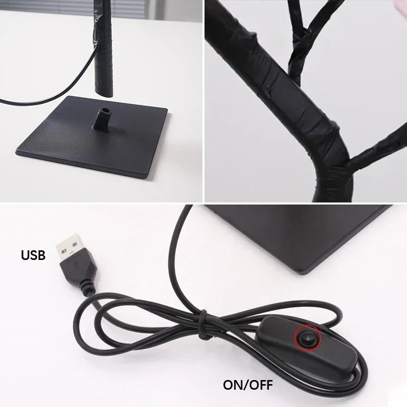 Rose Flower Tree LED Table Lamp USB Night Lights Home Decoration Bedroom Decor Xmas Christmas Weddi 3