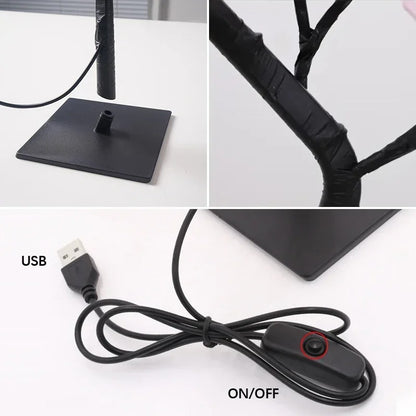 Rose Flower Tree LED Table Lamp USB Night Lights Home Decoration Bedroom Decor Xmas Christmas Weddi 3