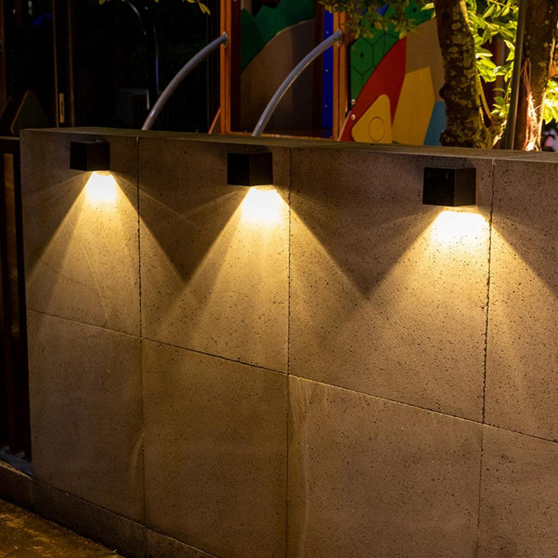 LED Solar Light Outdoor Garden, Square Wall Lamp, Outdoor Courtyard Garden Fence Lighting Wall Decoration Lamp