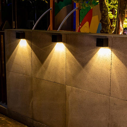 LED Solar Light Outdoor Garden, Square Wall Lamp, Outdoor Courtyard Garden Fence Lighting Wall Decoration Lamp