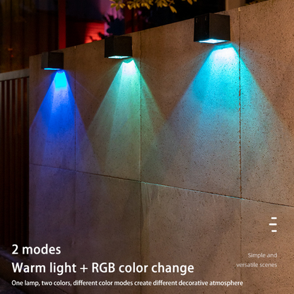 LED Solar Light Outdoor Garden, Square Wall Lamp, Outdoor Courtyard Garden Fence Lighting Wall Decoration Lamp