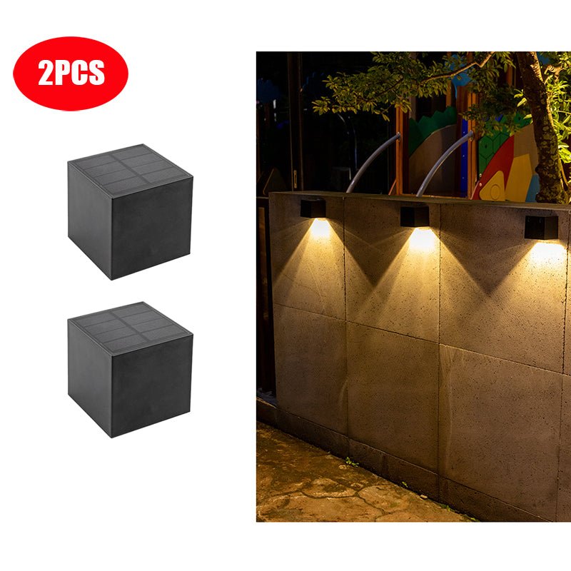 LED Solar Light Outdoor Garden, Square Wall Lamp, Outdoor Courtyard Garden Fence Lighting Wall Decoration Lamp