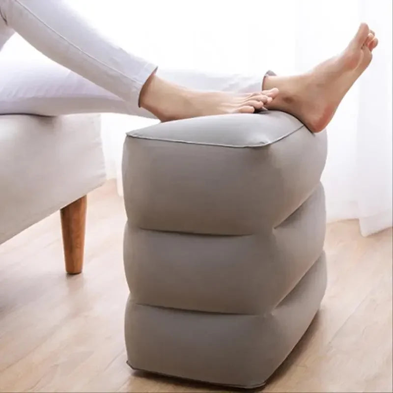 Adjustable Inflatable Travel Pillow, Flight Sleeping Footrest, Portable Rest Cushion for Airplane, Car, and Bus