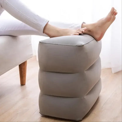 Adjustable Inflatable Travel Pillow, Flight Sleeping Footrest, Portable Rest Cushion for Airplane, Car, and Bus