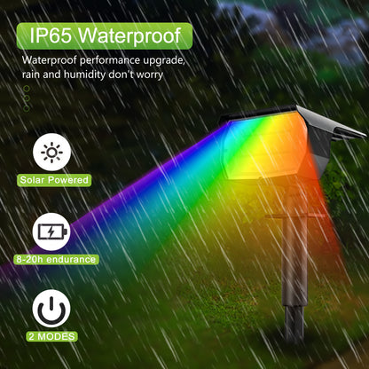 Solar Landscape Spot Powered Wall Lights RGB Solar Spotlight Outdoor Waterproof Color Change Garden 3
