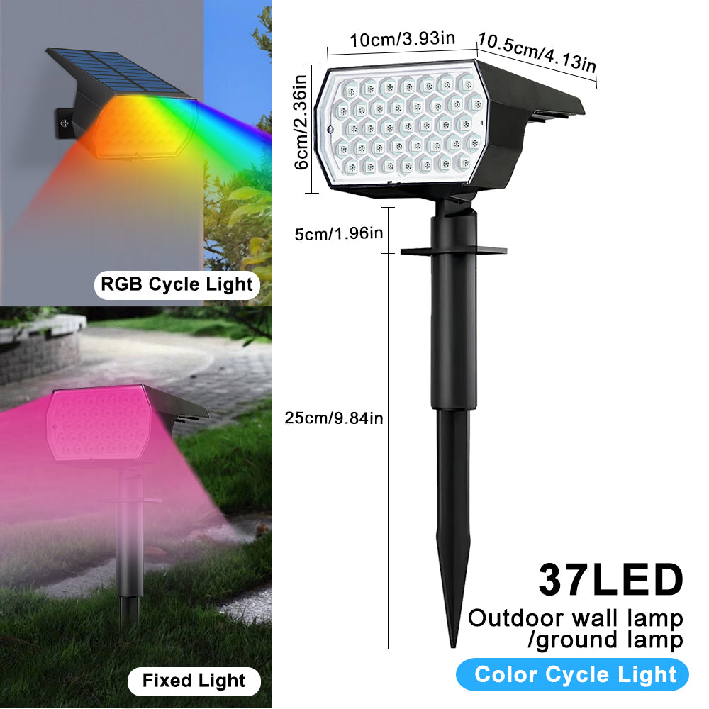 Solar Landscape Spot Powered Wall Lights RGB Solar Spotlight Outdoor Waterproof Color Change Garden 7