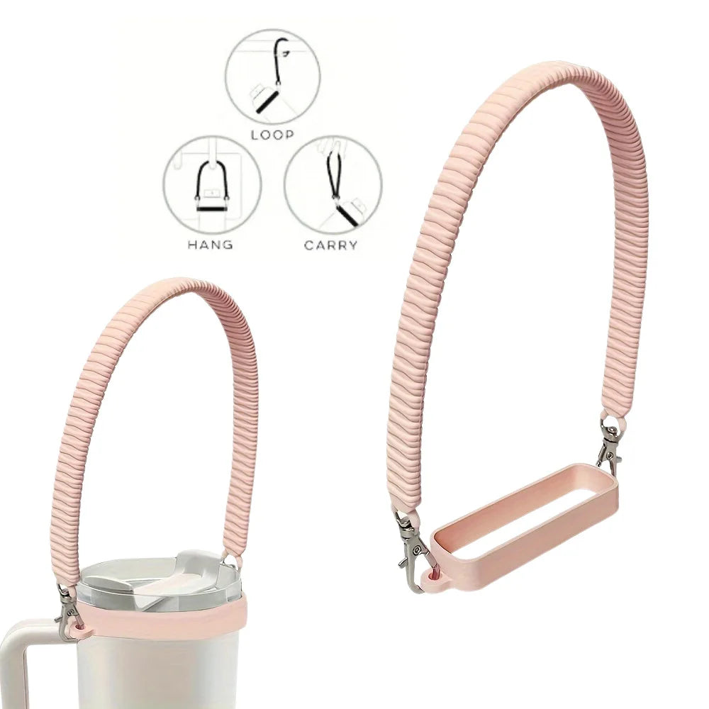 Silicone Water Bottle Sling Carrier Durable Soft Handle Strap Flexible Cup Holder For Bottles Easy  4