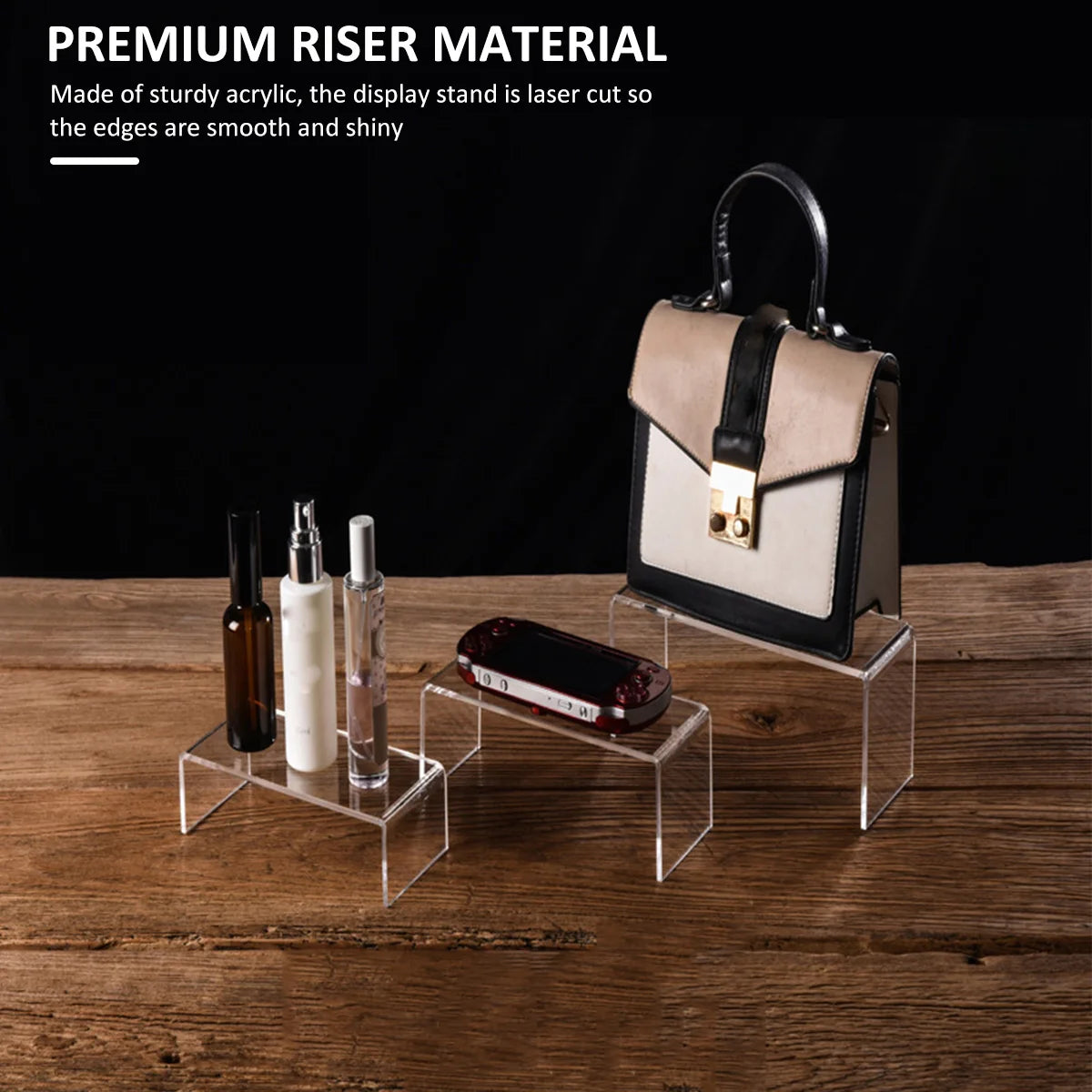 Multifunctional Transparent Acrylic Display Stand Mini Model Storage Rack Perfume Doll Jewelry Orga 7