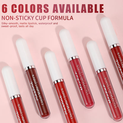 Sexy Velvet Lip Glaze Matte Liquid Lipstick Moisturizing Lipstick Long Lasting Waterproof 4