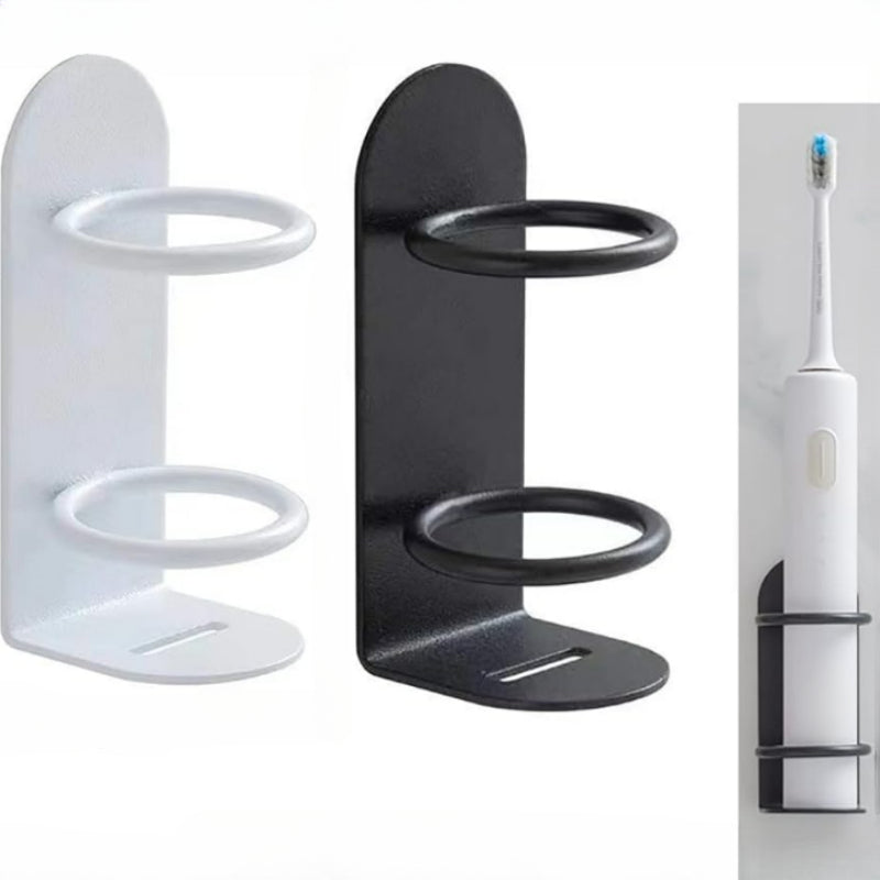 Punch Free Traceless Wall Mounted Toothbrush Holder, Electric Razor Holder, Bathroom Storage Shelf Organizer