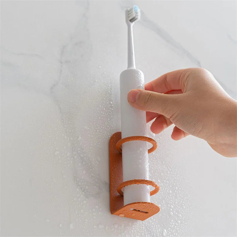 Punch Free Traceless Wall Mounted Toothbrush Holder Electric Razor Holder Bathroom Storage Shelf Or 3