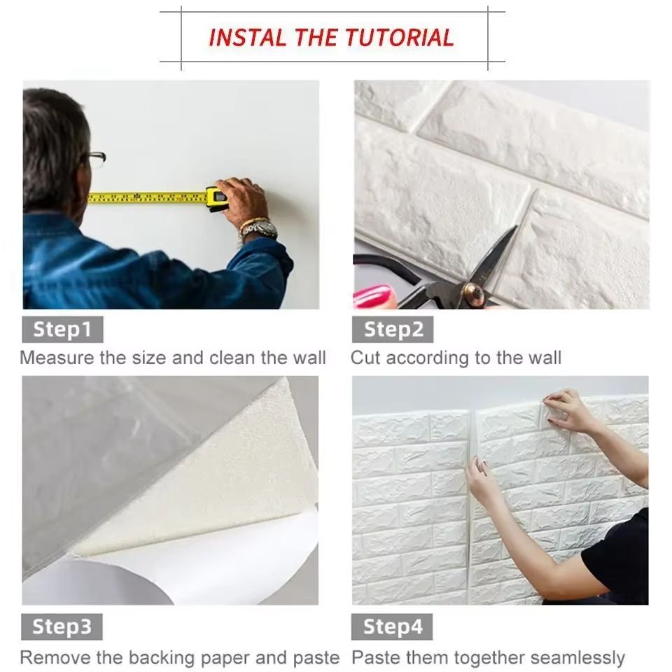 Premium 3D Brick Pattern Wall Panels  DIY Waterproof BrickEffect Wallpaper For Living Room Bedroom  1