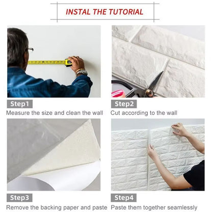 Premium 3D Brick Pattern Wall Panels  DIY Waterproof BrickEffect Wallpaper For Living Room Bedroom  1