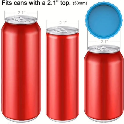 Silicone Can Lids for Soda and Beer, Pack Reusable Can Covers, Juice Drink Protective Lids, Fits Standard Cans