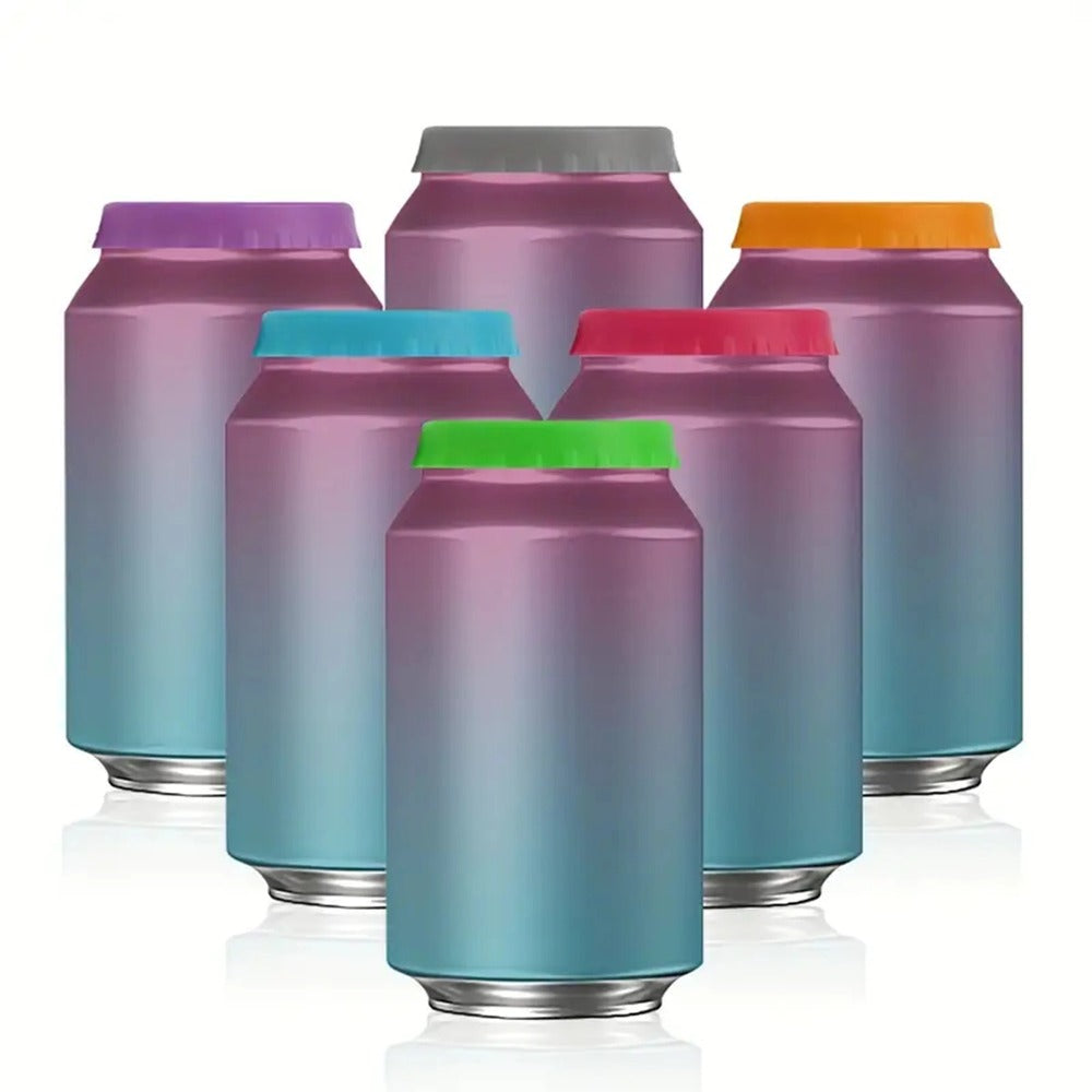Silicone Can Lids for Soda and Beer, Pack Reusable Can Covers, Juice Drink Protective Lids, Fits Standard Cans