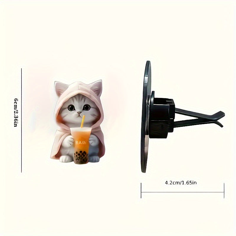 Cute cat acrylic car aromatherapy, long-lasting fragrance vent clip, decorative aromatherapy for car