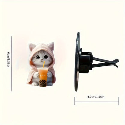 Cute cat acrylic car aromatherapy, long-lasting fragrance vent clip, decorative aromatherapy for car
