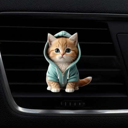 Cute cat acrylic car aromatherapy, long-lasting fragrance vent clip, decorative aromatherapy for car