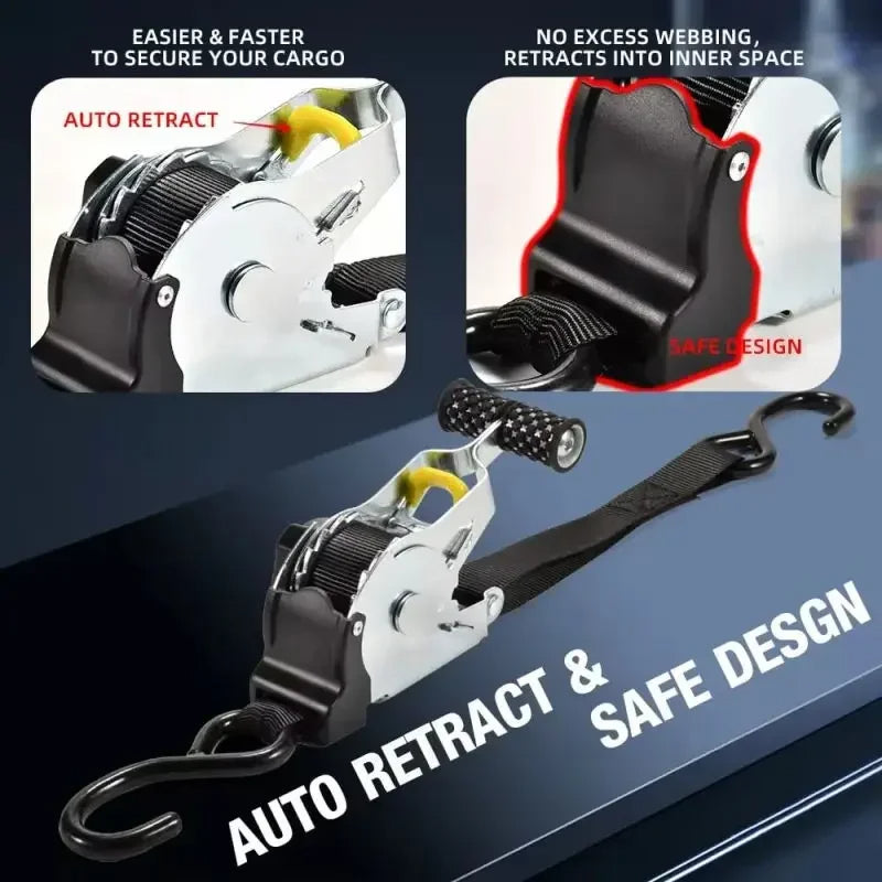 Retractable Belts For Motorcycles Auto Straps For Cargo Ratchet Strap For Load Luggage Strap Tensio 1