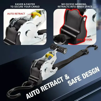 Retractable Belts For Motorcycles Auto Straps For Cargo Ratchet Strap For Load Luggage Strap Tensio 1