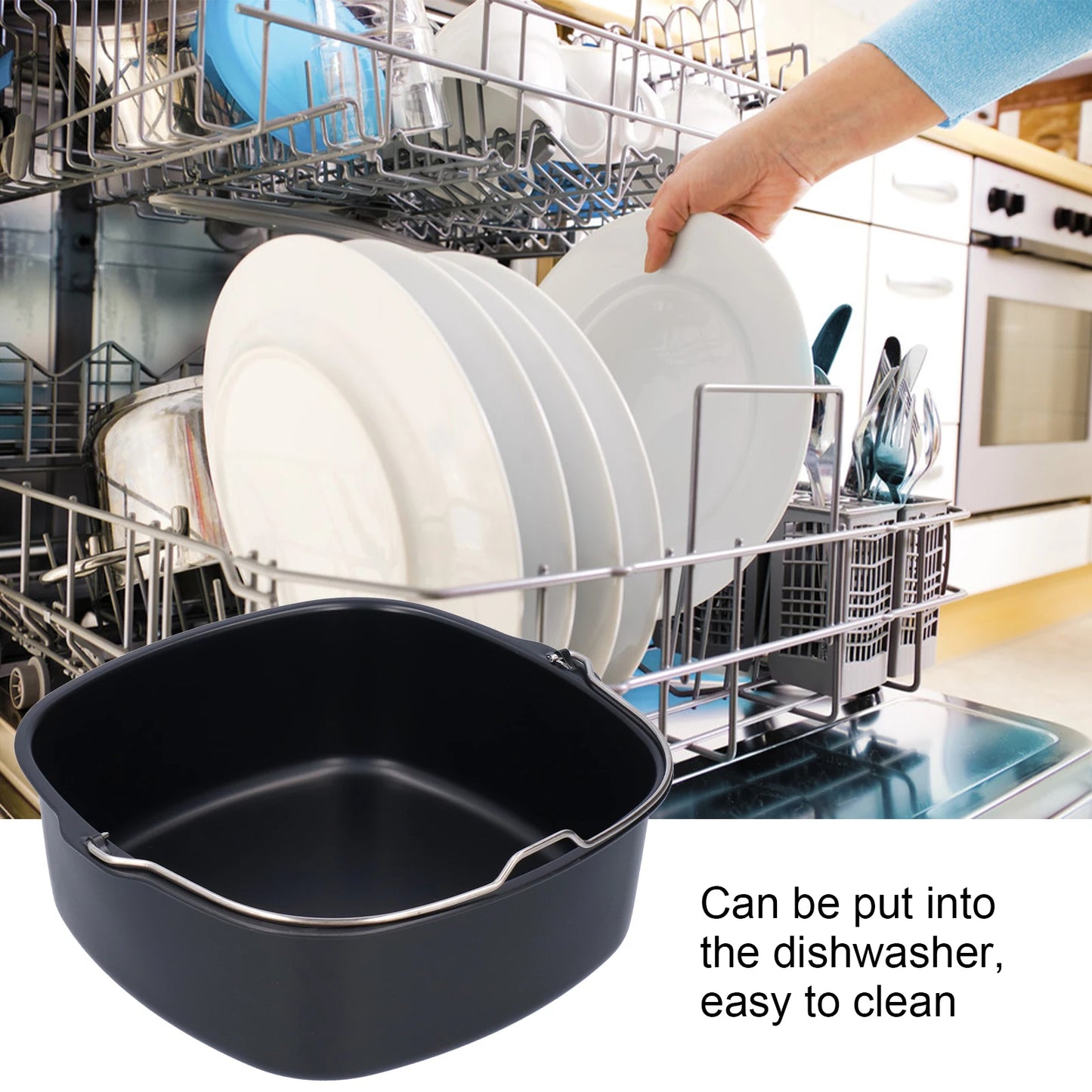 Basket Airfryer For Baking Dish Nonstick Cake Baking Tray Pizza Plate Bakeware Pot Air Fryer Pan Ac 2