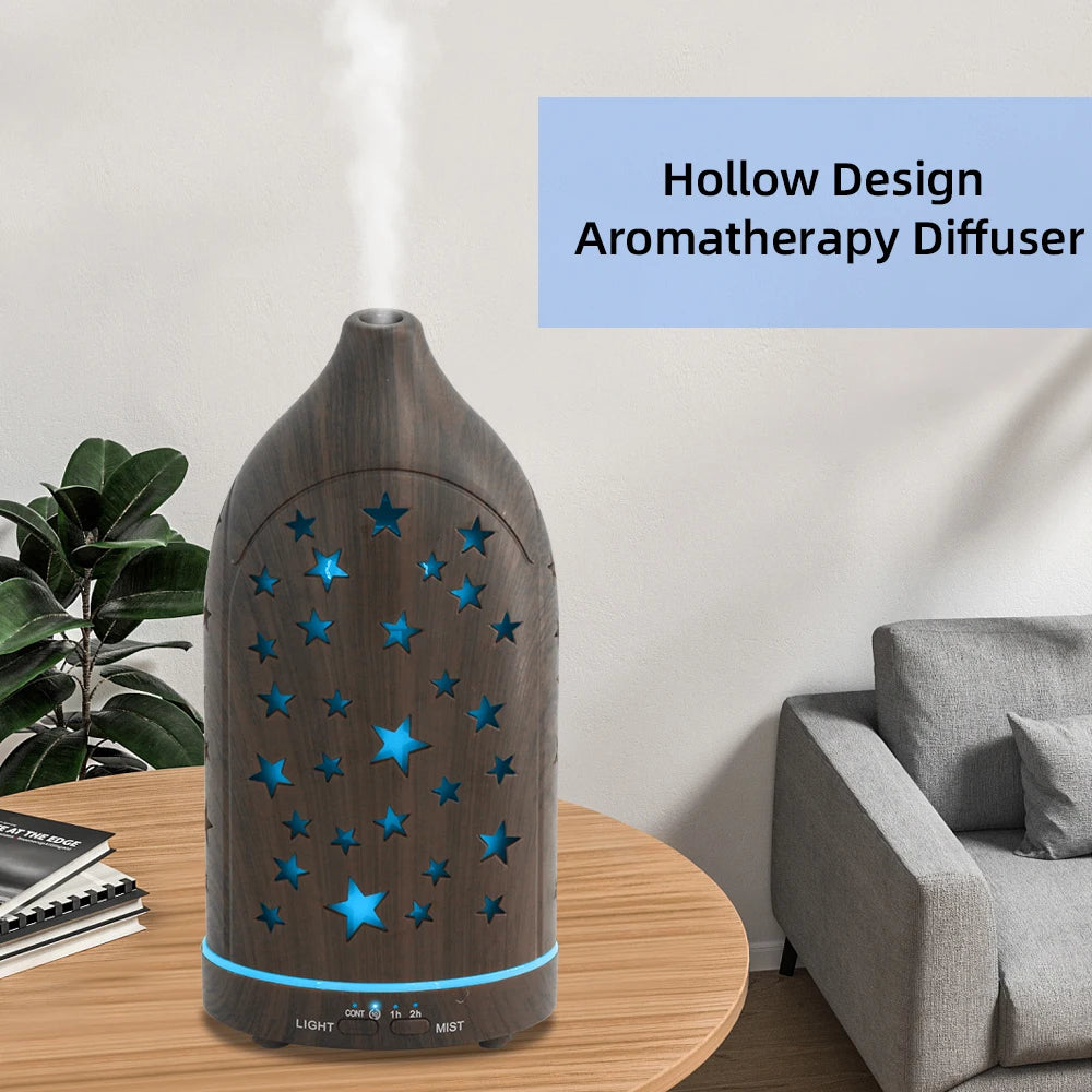 Star Hollow Diffuser Whisper Quiet Essential Oil Diffuser Changing LED Lights Safe BPAFree Stylish  1