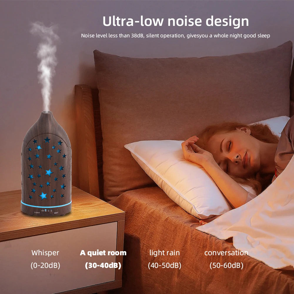 Star Hollow Diffuser Whisper Quiet Essential Oil Diffuser Changing LED Lights Safe BPAFree Stylish  3