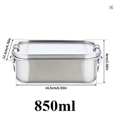 304 Stainless Steel Bento Box Portable Metal Lunch Box For Kids And Adults With Lockable Clips 6