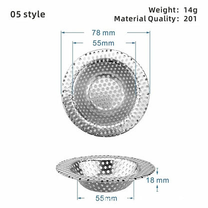 Stainless Steel Sink Strainer Filter For Kitchen And Bathroom Drains 19