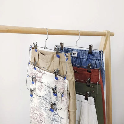 Multi Functional Home Non Slip Metal Pants Rack Stainless Steel Hanger Storage Skirt Rack 1