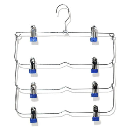 Multi Functional Home Non Slip Metal Pants Rack Stainless Steel Hanger Storage Skirt Rack 9