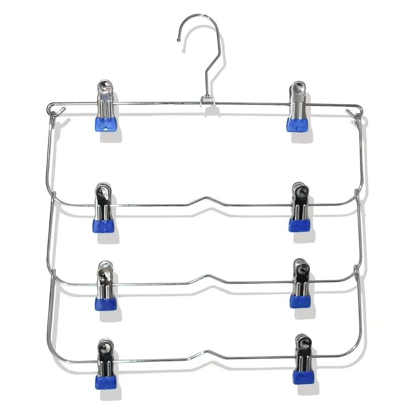 Multi Functional Home Non Slip Metal Pants Rack Stainless Steel Hanger Storage Skirt Rack 7