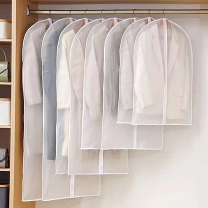 5pcs Transparent Clothes Dust Cover Waterproof Moisture Resistant Dustproof Breathable Hanging Stor 3