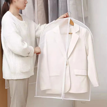 5pcs Transparent Clothes Dust Cover Waterproof Moisture Resistant Dustproof Breathable Hanging Stor 4