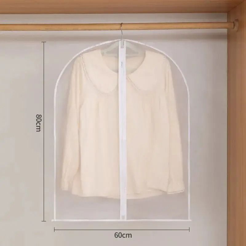 5pcs Transparent Clothes Dust Cover Waterproof Moisture Resistant Dustproof Breathable Hanging Stor 7