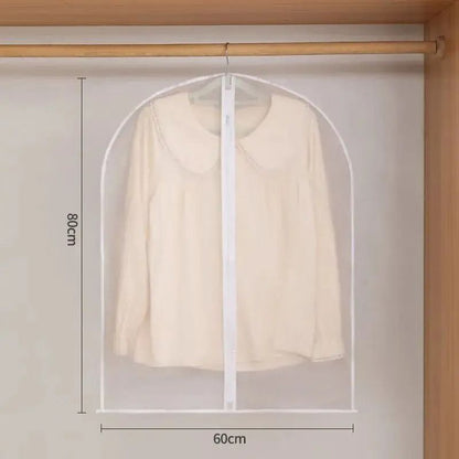 5pcs Transparent Clothes Dust Cover Waterproof Moisture Resistant Dustproof Breathable Hanging Stor 7