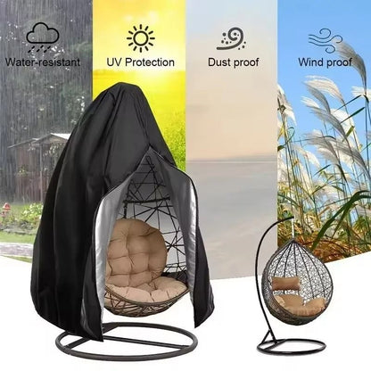 Waterproof Patio Hanging Egg Chair Cover 210D Heavy Duty Single And Double Seat Cocoon Swing Chair  1