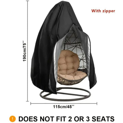 Waterproof Patio Hanging Egg Chair Cover 210D Heavy Duty Single And Double Seat Cocoon Swing Chair  3