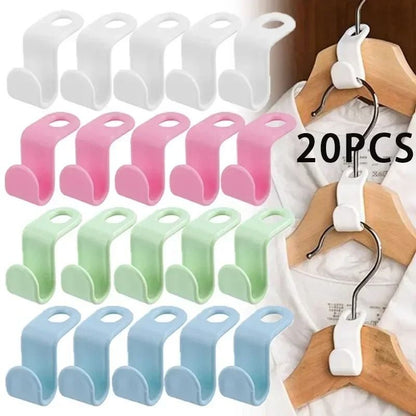 Mini Wardrobe Connector Hanger Hooks Space Saving Plastic Cascading Clothes Organizer