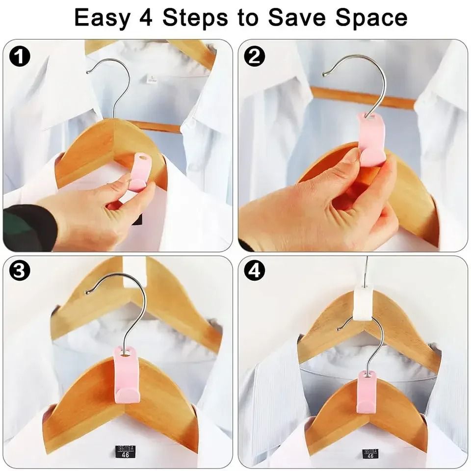 Mini Wardrobe Connector Hanger Hooks Space Saving Plastic Cascading Clothes Organizer 5
