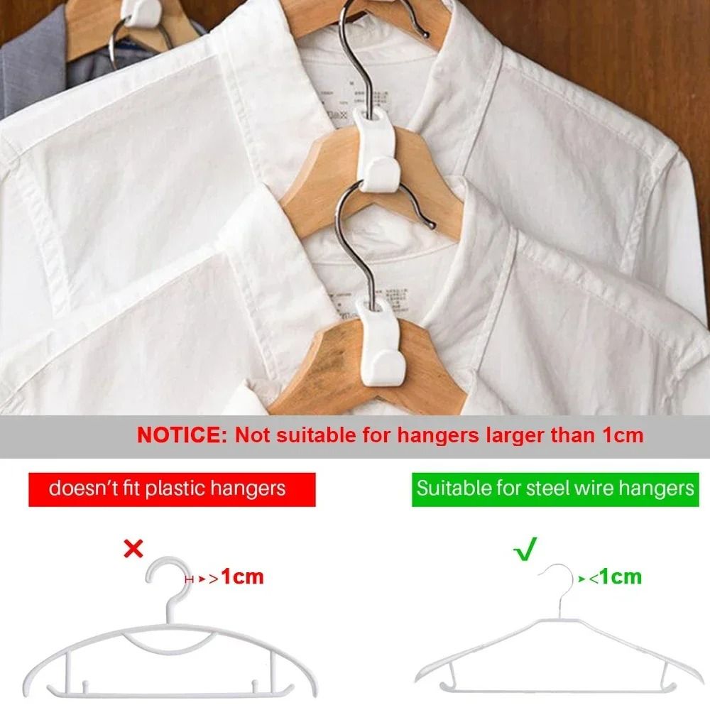 Mini Wardrobe Connector Hanger Hooks Space Saving Plastic Cascading Clothes Organizer 6