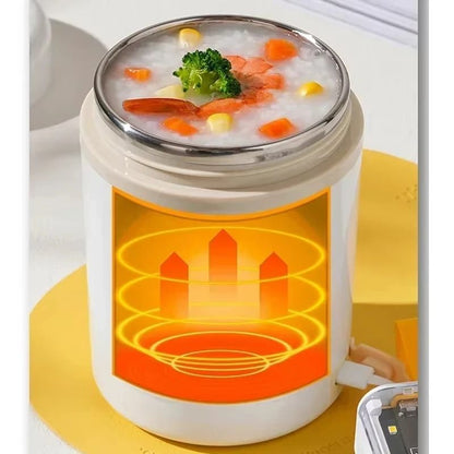 USB Electric Heating Lunch Box 600ml Stainless Steel Food Warmer Portable Food Container 2