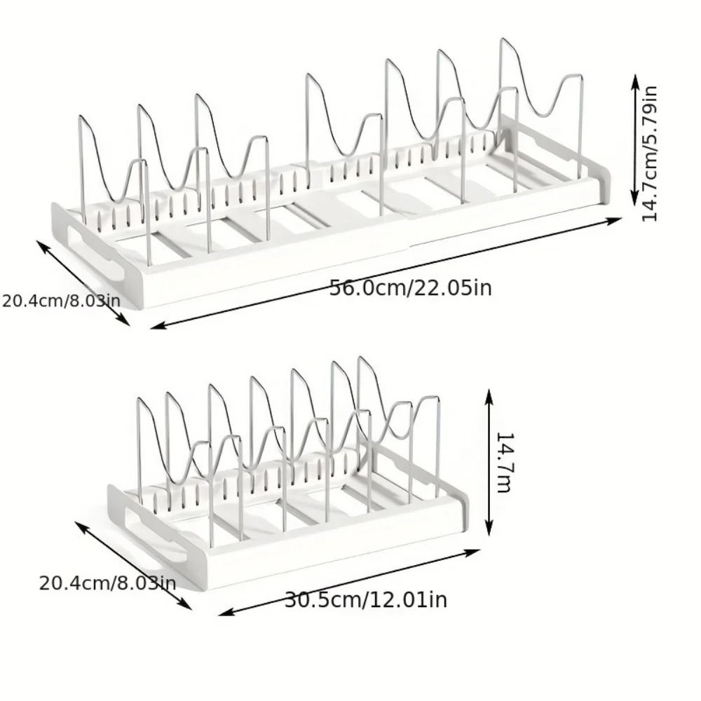 Foldable Kitchen Pot Lid Organizer Rack Adjustable Storage Shelf For Cookware And Utensils 2
