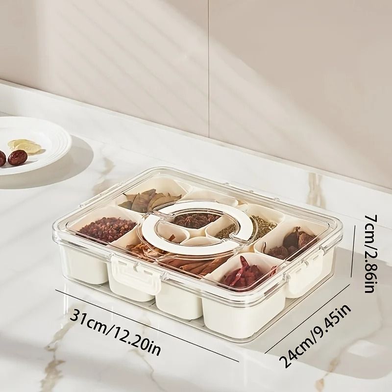 Portable Snack Storage Box 4 Grid And 8 Grid Food Organizer With Lid For Travel And Refrigerator 5