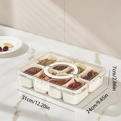 Portable Snack Storage Box 4 Grid And 8 Grid Food Organizer With Lid For Travel And Refrigerator 5